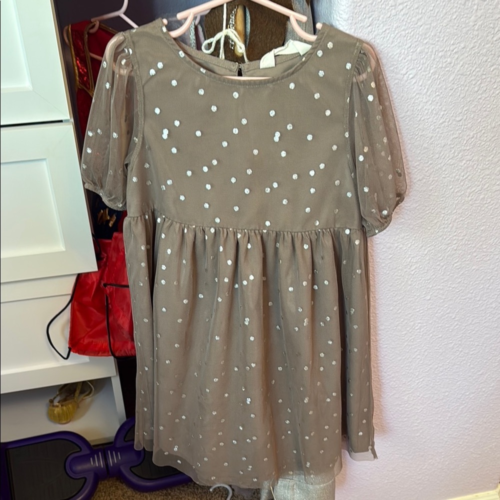 H&M Kids Dress - Brown with White Polka Dots